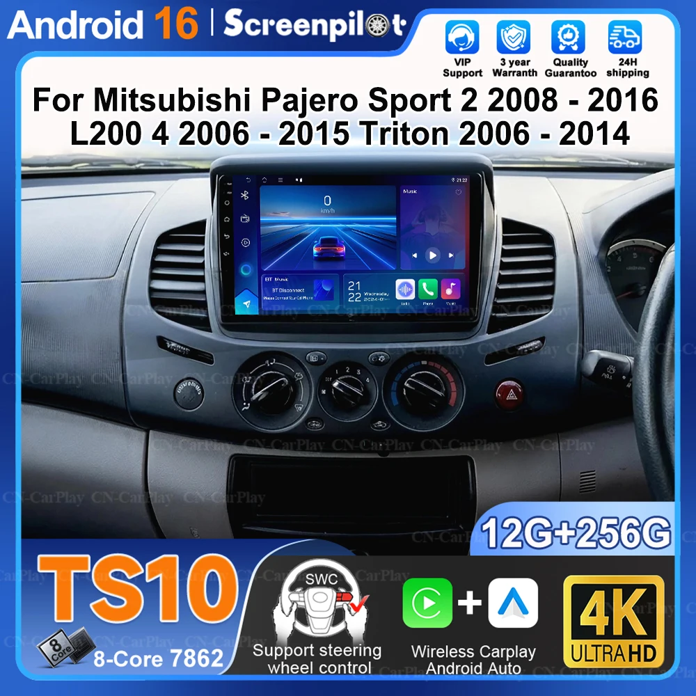 

For Mitsubishi Pajero Sport 2 2008 - 2016 L200 4 2006 - 2015 Triton 2006 - 2014 Car Radio Multimedia Video Player Vehicle Gps