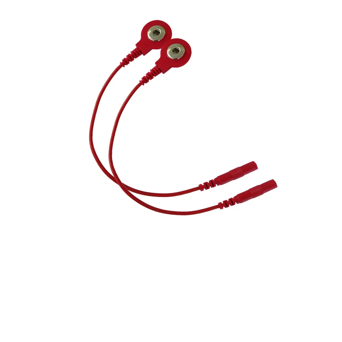 100Pairs Red Electrode Lead Line Cables Snap 3.5mm Head Plug Hole 2.0mm Massager Connection Wire Tens Machine Treatment Device