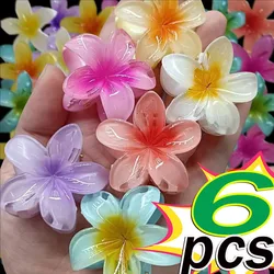 Gradient Flower Hairpin Duckbill Clip Vibrant Color New Egg Flower Hair Clips Barrette Women Beach Vacation Hair Accessories