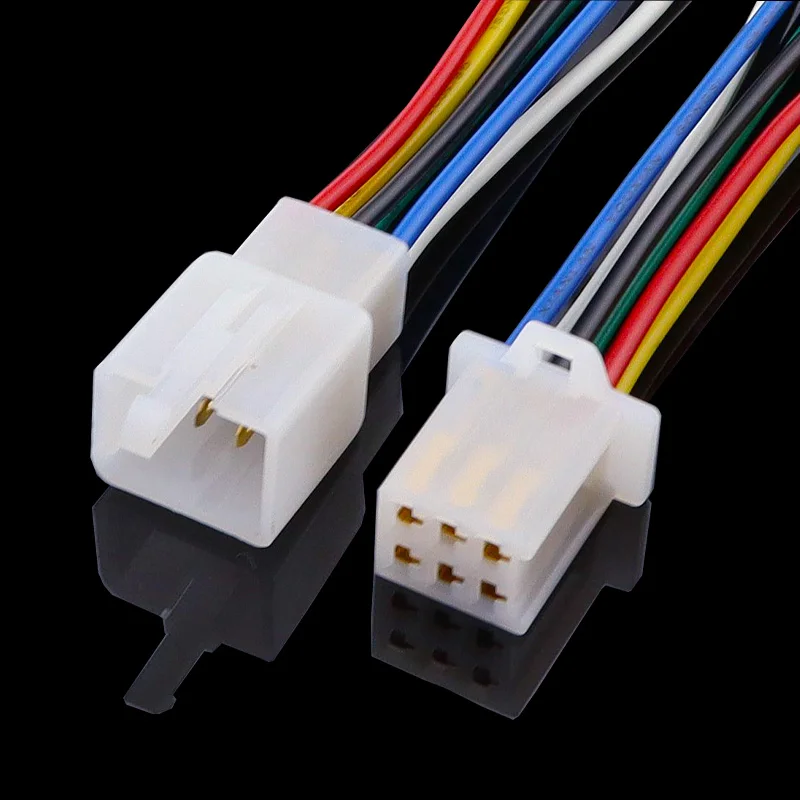 1 zestaw 6-pinowych złączy przewodów elektrycznych Zestaw wtyczek automatycznych z kablem/łączna długość 21 cm