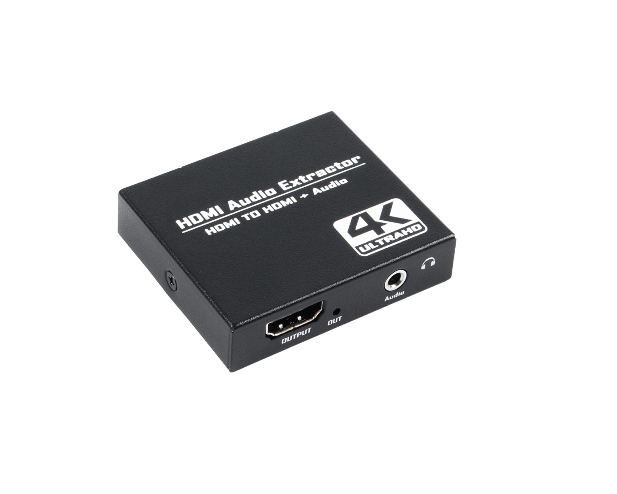 4K HDMI to Audio HDMI 1x2 Audio Extractor 4K30Hz 1 in 2 Out Splitter Extractor Supportes AUX