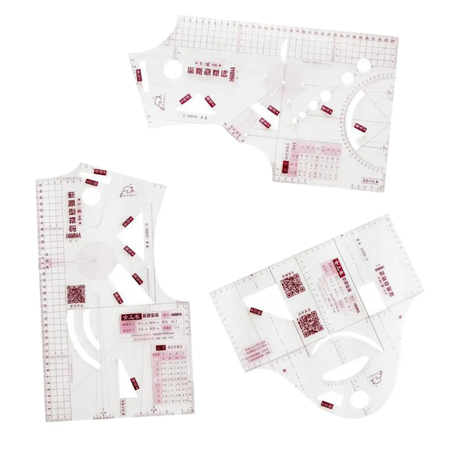 Sewing Ruler Set Transparent Multifunctional Plastic Tailoring Measuring Tool for Garment Craft and DIY Fabric Projects