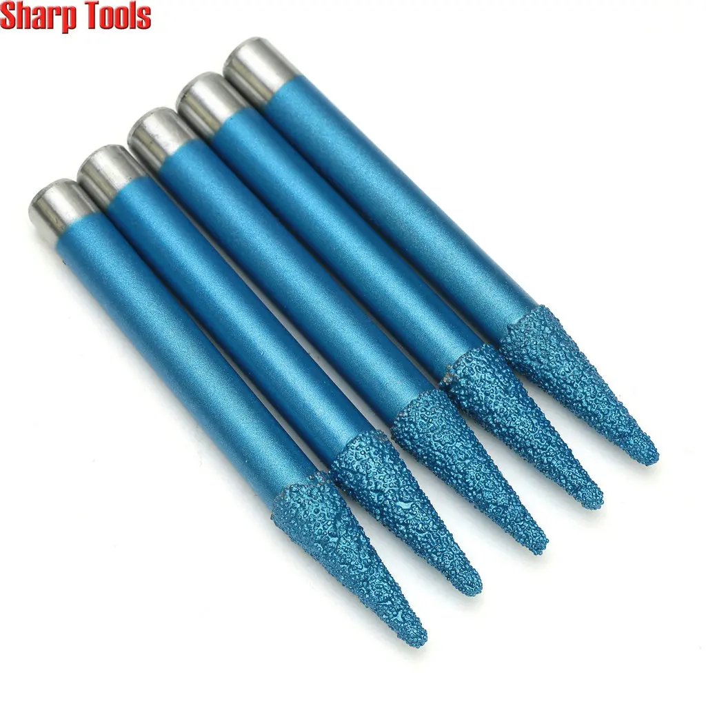 Long 10*30*100mm V-Carving Diamond Milling Tools Stone Engraving Bits CNC Router Cutters for Marble Machining 3D Tapered Endmill