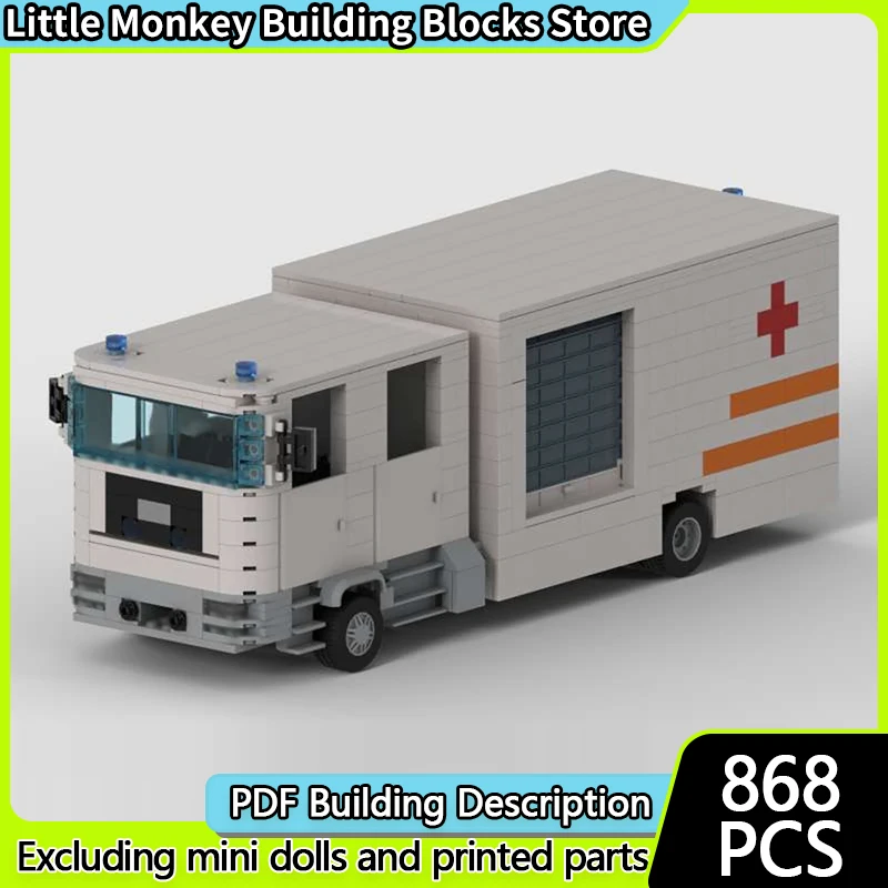Urban Rescue Vehicles Model MOC Building Bricks Large Ambulance Modular Technology Children Holiday Gifts Assemble Toys Suit