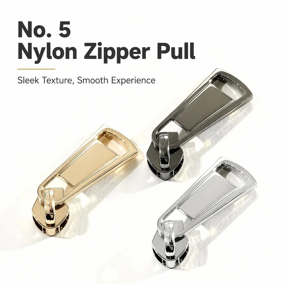 5/10/30Pcs 5# Zipper Puller for Nylon Zippers Coil Zips Slider Heads Repair Kits Garment Sewing Accessories Gold Silver Black