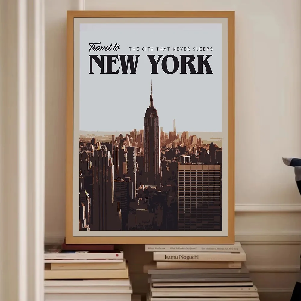 نيويورك أفق قماش جدار الفن سيتي سكيب المشارك ديكور المنزل الحديث صورة طباعة التصوير الفوتوغرافي