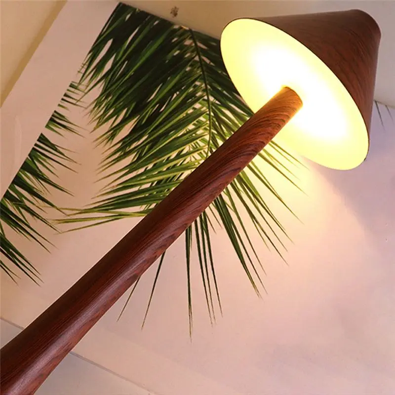 

*X07A Restaurant Table Lamp Bedroom Night Light Dimming Touch Imitation Wood Grain LED Night Light (Mahogany Color)