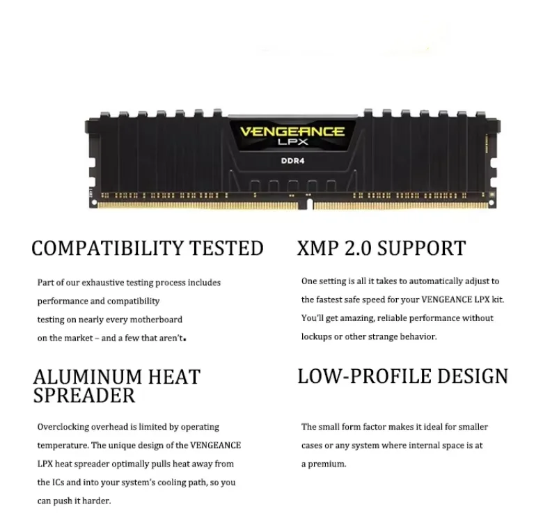 R-AM ذاكرة مكتبية Vengeance 16GB 32GB 3200MHz 3600MHz Dimm Memoria Rams PC4 ذاكرة الألعاب دعم اللوحة الأم