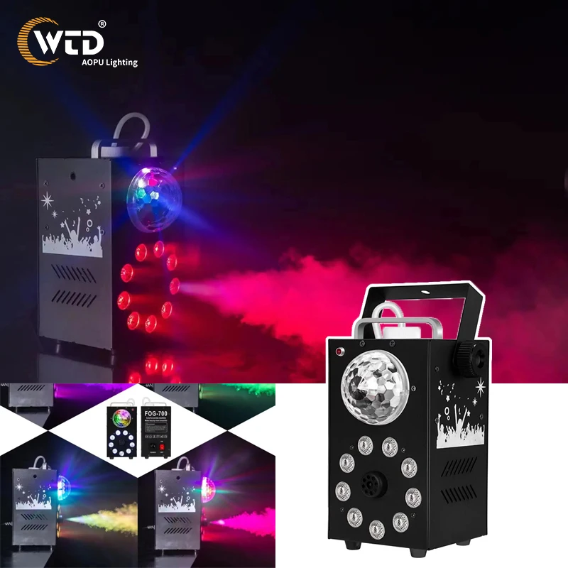 

Дымовая машина AOPU 700W с эффектом кристаллического шара, сценический световой прибор с пультом ДУ, дымогенератор для диджеев