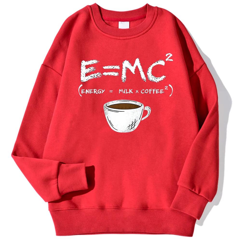 Energy=Milk+Coffee Printed Men Pullover Casual Comfortable Warm Hoodies Street Fashion Sweatshirts Autumn Fleece Sportswears