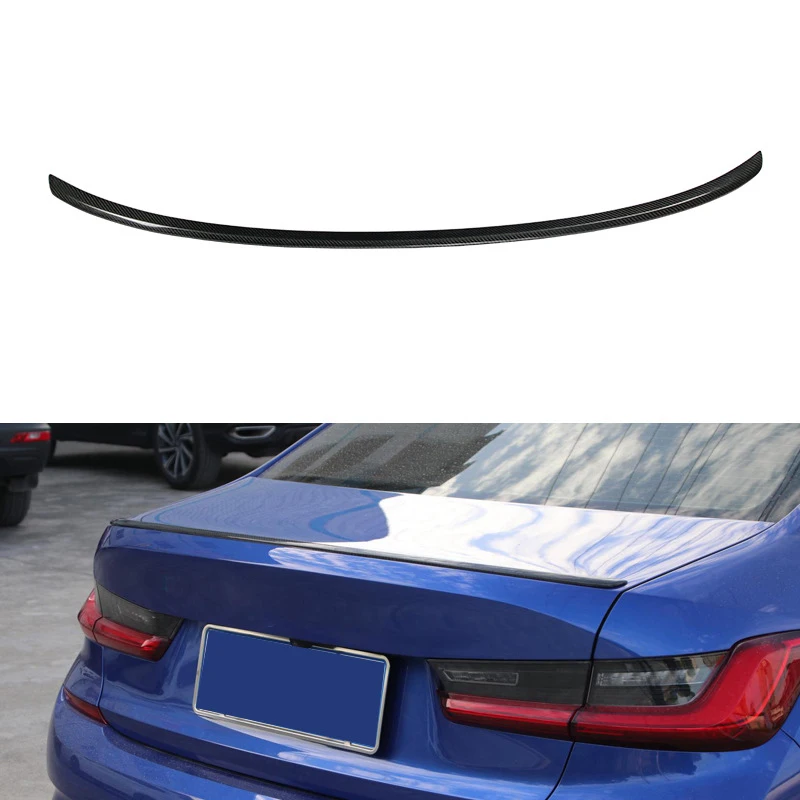 

1Pcs Real Carbon Fiber Car Rear Trunk Deck Spoiler Car Tail Wing For BMW 3 Series G20 2021 Car Accessories