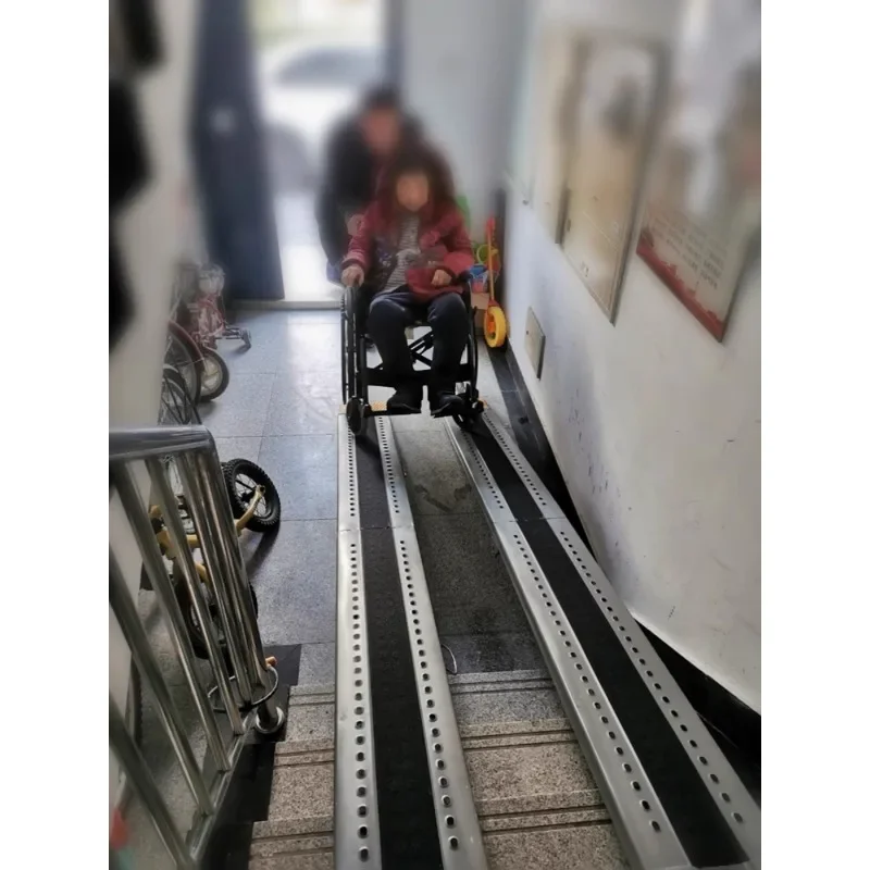 

Electric car on the stairs loading accessible ramp board Galileo step ramp board motorcycle