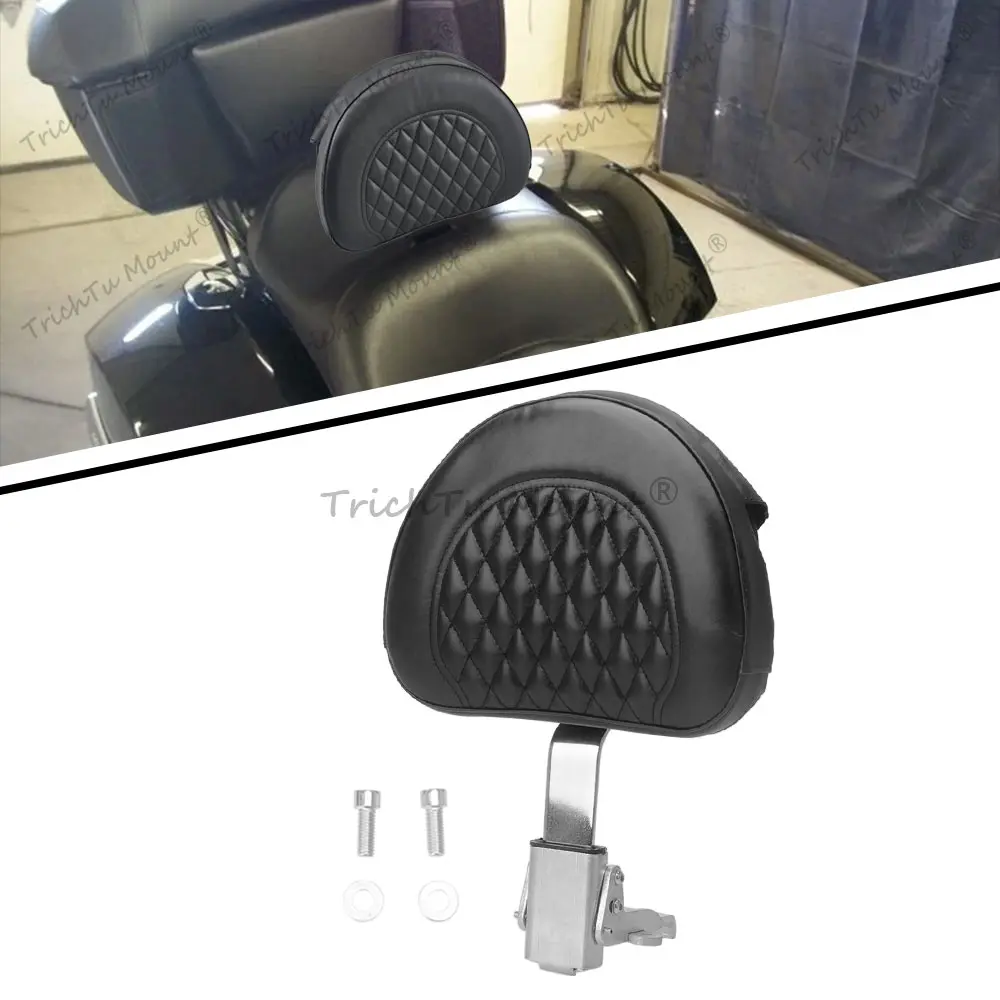 Motorcycle Passenger Backrest With Mounting Kit Sissy Bar Compatible with Victory 2012-2017 PU Leather Motorcycle Seat Backrest