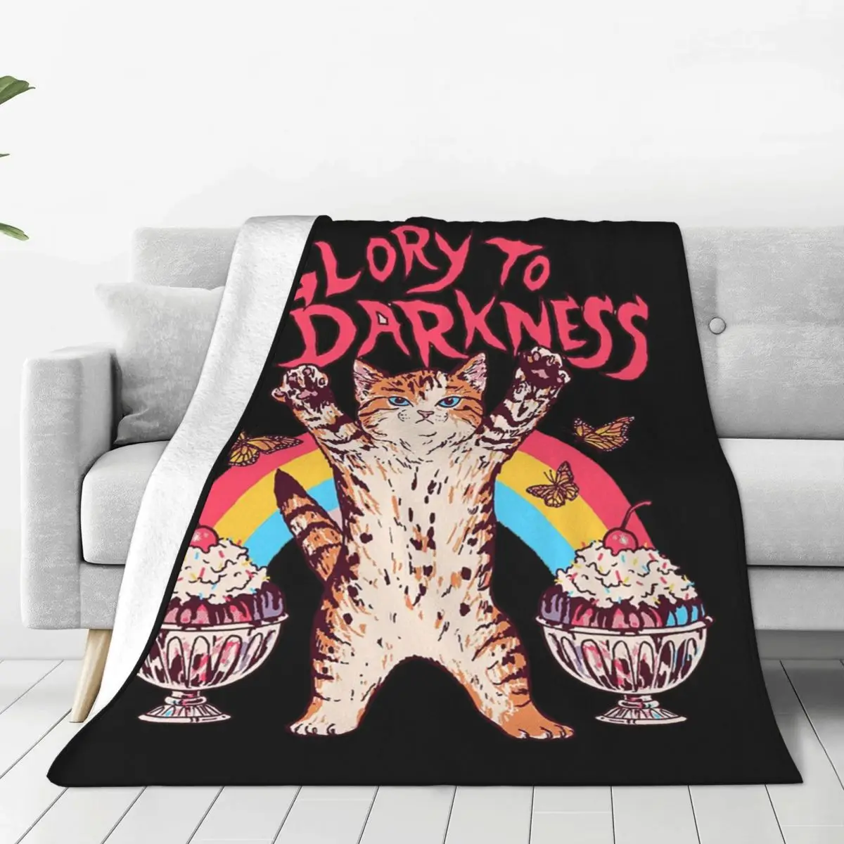 Glory To The Darkness Blanket Soft Warm Flannel Throw Blanket Bedspread for Bed Living room Picnic Travel Home Couch