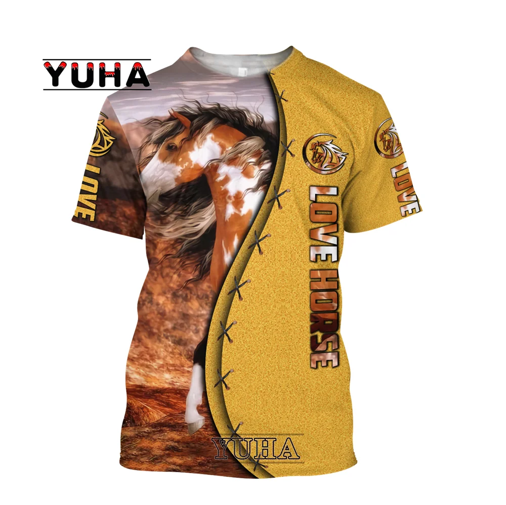 Beautiful Animal Horse 3D All Over Printed Men t shirt Summer Harajuku Casual short Sleeve Tee shirts Unisex tops