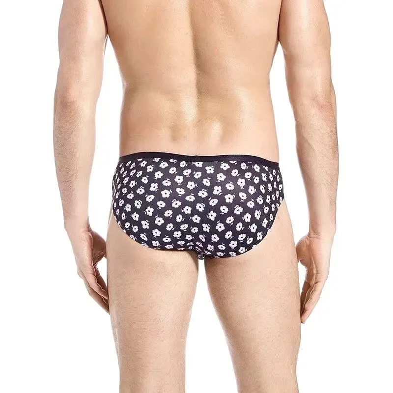 Man Flower U Convex Pouch Briefs LGBT Mesh Breathable Low Waist Slim Fit Elastic Comfortable Panties BF Harajuku Sexy Lingerie