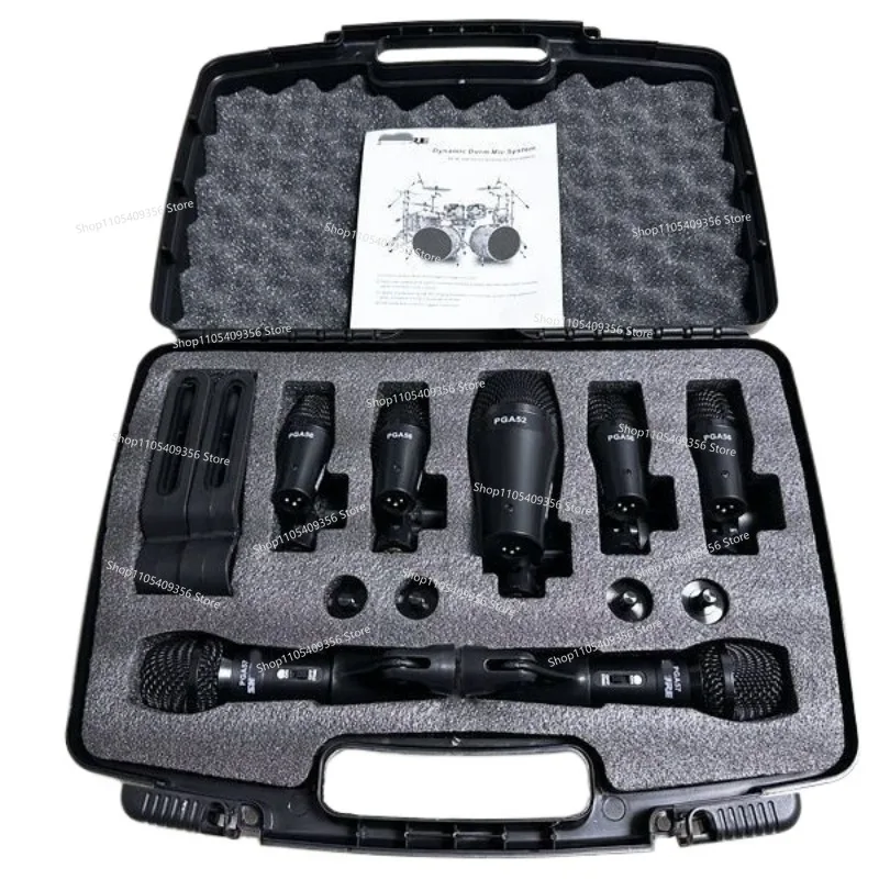 Juego de Micrófonos para Batería PGADRUMKIT7, Micrófono para Instrumentos Musicales, Juego Completo de Micrófonos para Batería, Totalmente de Plástico