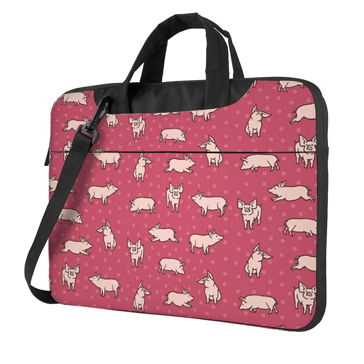 

Berry Red Pigs Crossbody Laptop Bag Case Computer Bag 13 14 15.6 Inch Notebook Pouch for Macbook Pro Lenovo