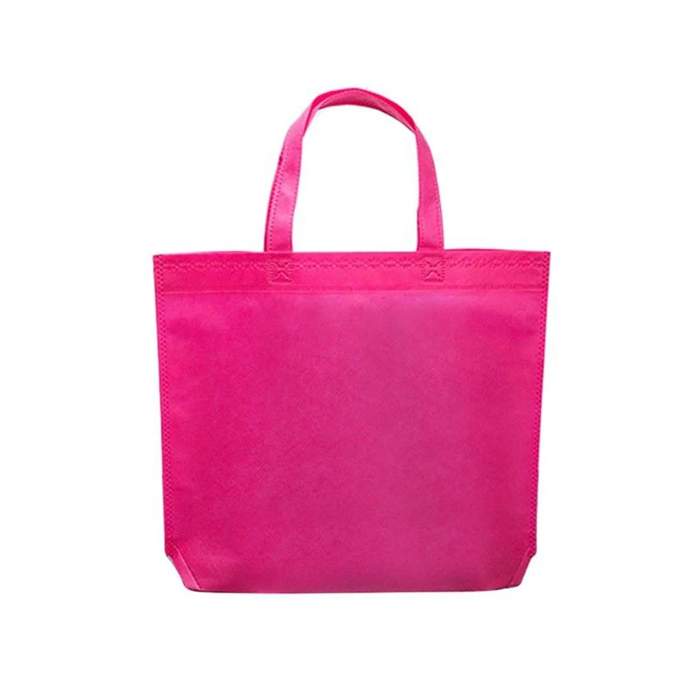 Bolsa de compras de tela no tejida, bolso de mano de gran capacidad, impermeable, plegable, ecológico, de almacenamiento, 32x38/36x45cm, Color puro