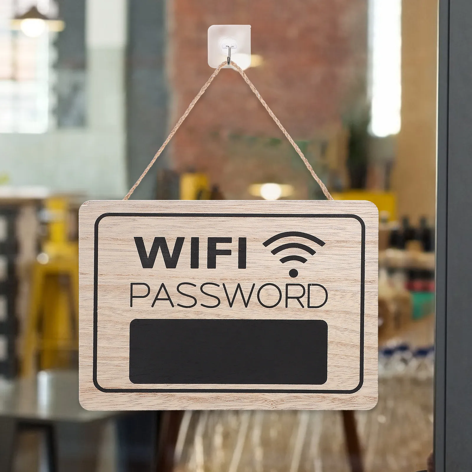 Wood WiFi Password Sign for Home Wall Door Decor Natural Wood Material Stylish Functional WiFi Signage Eco Friendly Personalized