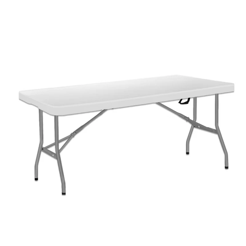 Folding rectangular outdoor portable dining table blow molding structure