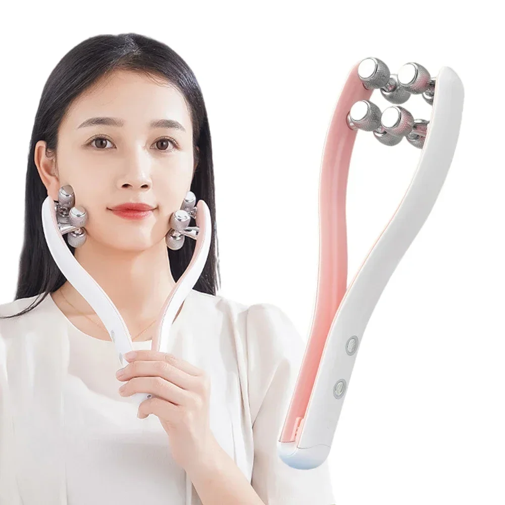 

EMS RF Facial Massager Roller 3 Modes 8 Balls Skin Tightening Lifting for Face Double Chin Neck Arm Leg Anti-Aging Rechargeable