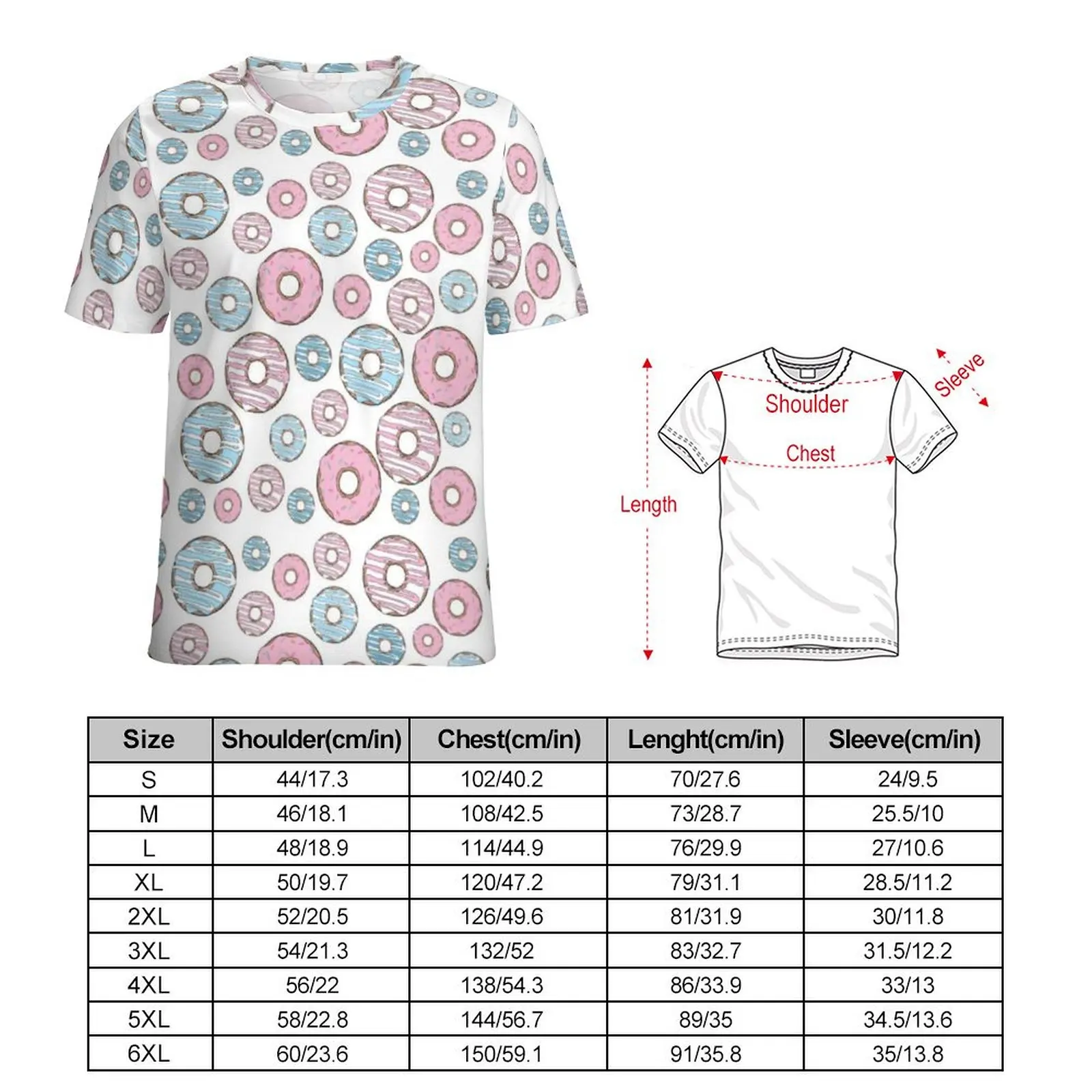 Abstract Doughnut T-Shirt O Neck Sweet Food Print Oversized T Shirts Short Sleeves Casual Tees Women Beach Vintage Design Tops