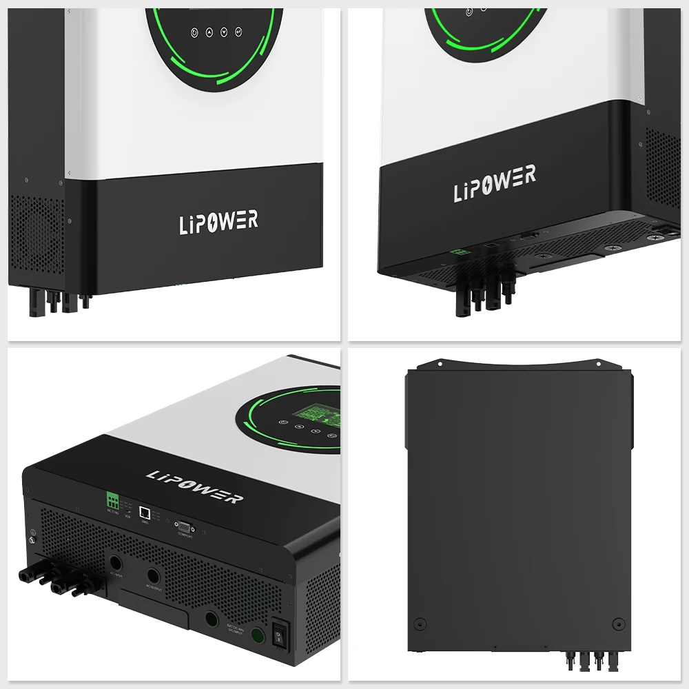 Lipower offgrid solar power system home 11KW pure sine wave hybrid  Inverter with Wifi Bms Dual Ac Output