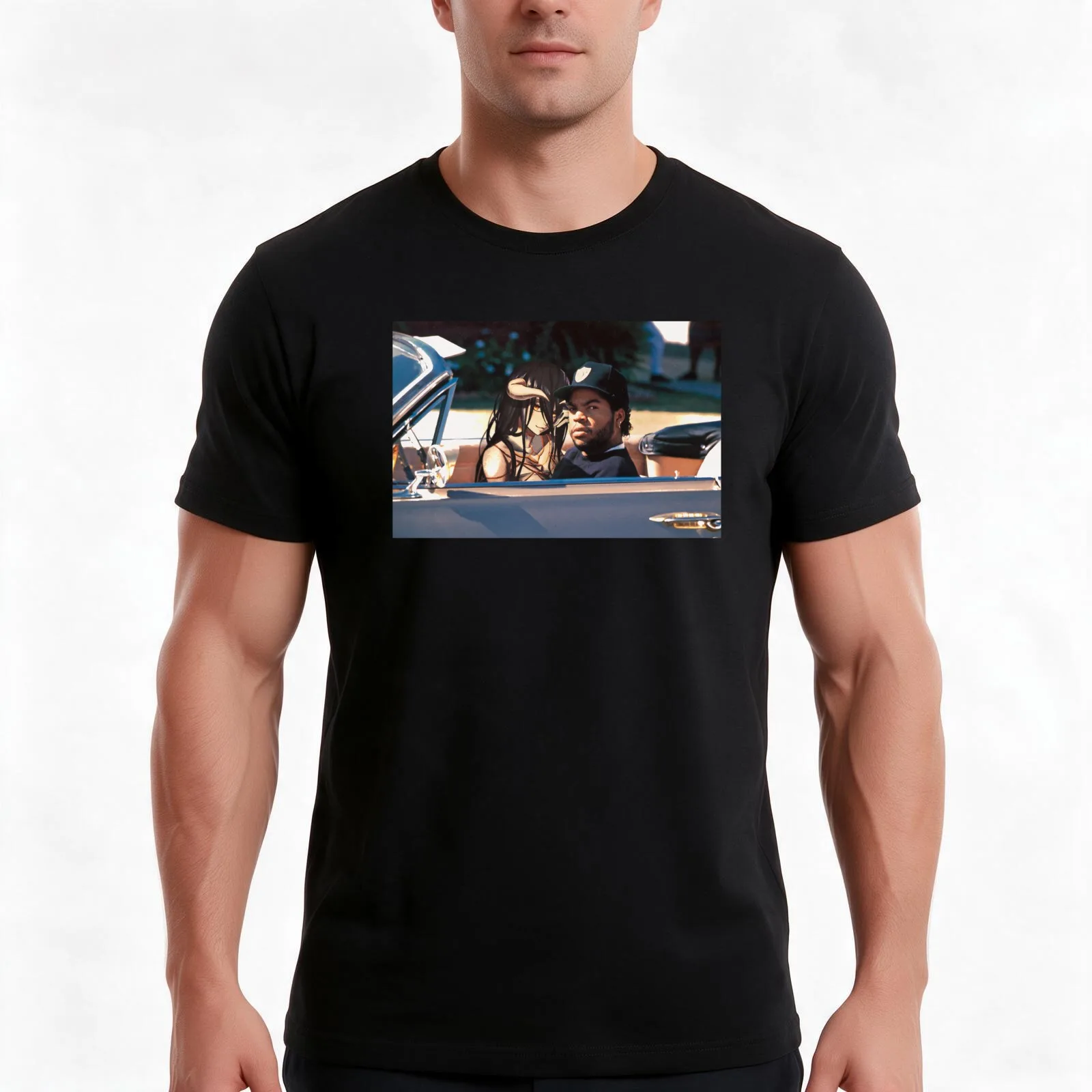 Drivin with Albedo-Sama T-Shirt Summer Casual Cotton Tee Oversized Streetwear Tops Vintage Graphic Print Unisex Men Women