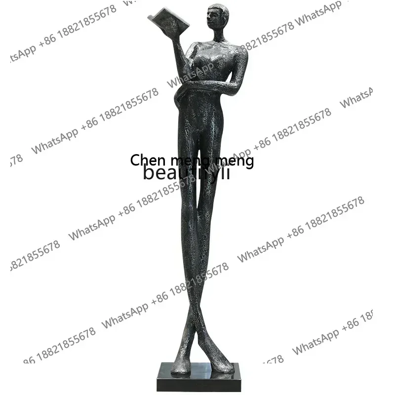 R Large-scale book figure fiberglass sculpture library, hall installation art floor ornament R