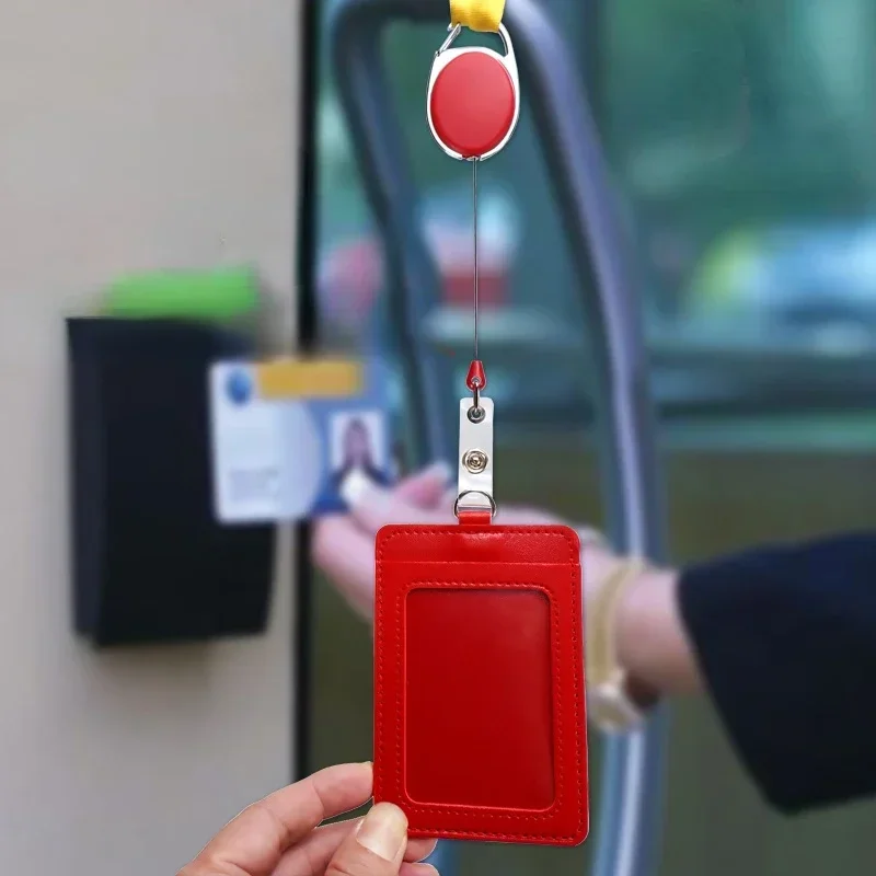 1Pc Plastic AntiLost Keychain Retractable Keychain ID Card Holder Keyring Key Chain Badge Reel Credential Holder Multifunctional