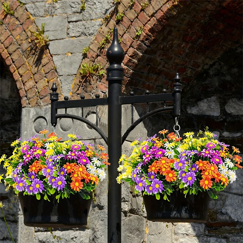 33cm Artificial Flowers Daisies UV Resistant Colorfast Plastic Plants Home Wedding Windows Outdoor Decor  DIY Artificial Flowers