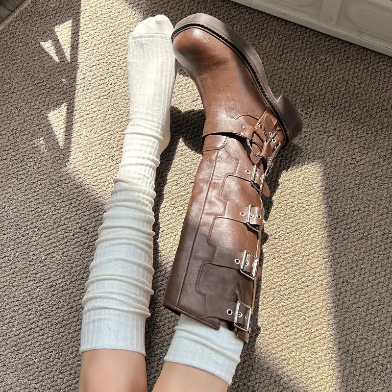 

Носки выше колена для женщин, длинные носки-трубы для весны и осени, нескользящие утягивающие белые носки до икры, осенне-зимние свободные носки