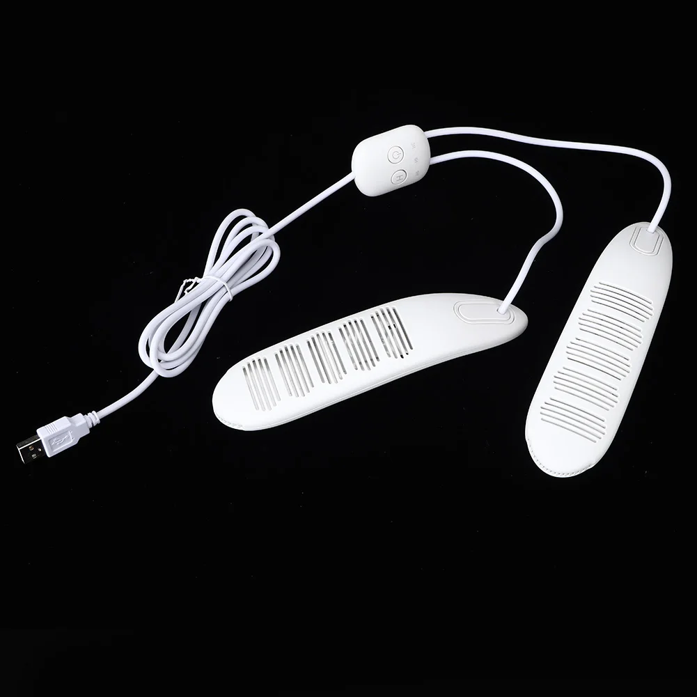مجفف أحذية USB 5 فولت، مزيل رطوبة الأحذية المحمول، توقيت ذكي، تجفيف سريع للأحذية الرياضية، مجفف أحذية كهربائي، أبيض