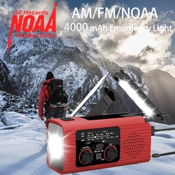 4000 mAh USB światło awaryjne LED światło awaryjne nowe ze światłem radio zewnętrzne radio kempingowe radio ładowane energią słoneczną przenośne