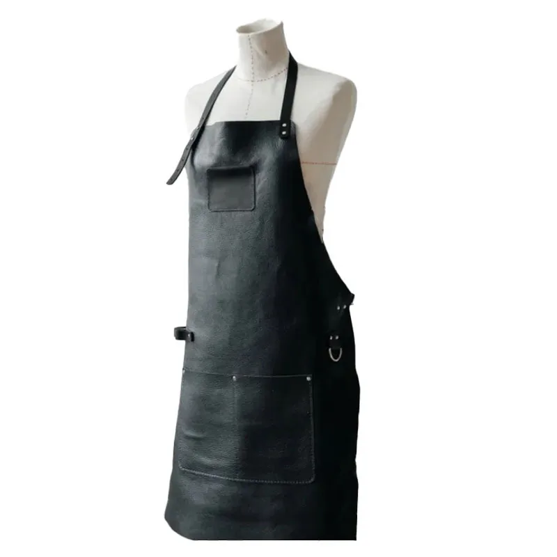 Durable Leatherette Work Apron For Home Chefs And Hairdressers Adjustable Design With  Pu Apron Men's work uniform