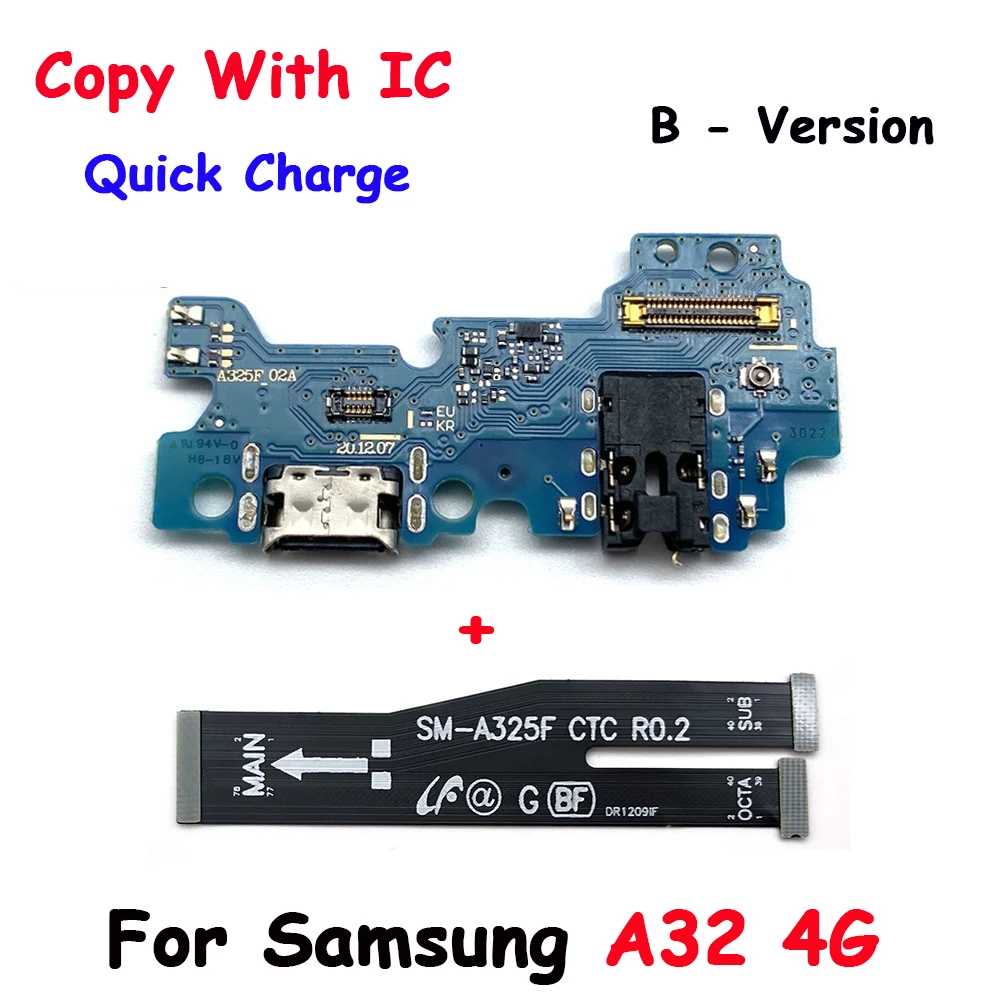 Cargador de carga rápida USB, Cable flexible de placa base principal para Samsung A22, A32, 4G, A24, 4G, A53, A54, 5G, A52, A72, A32