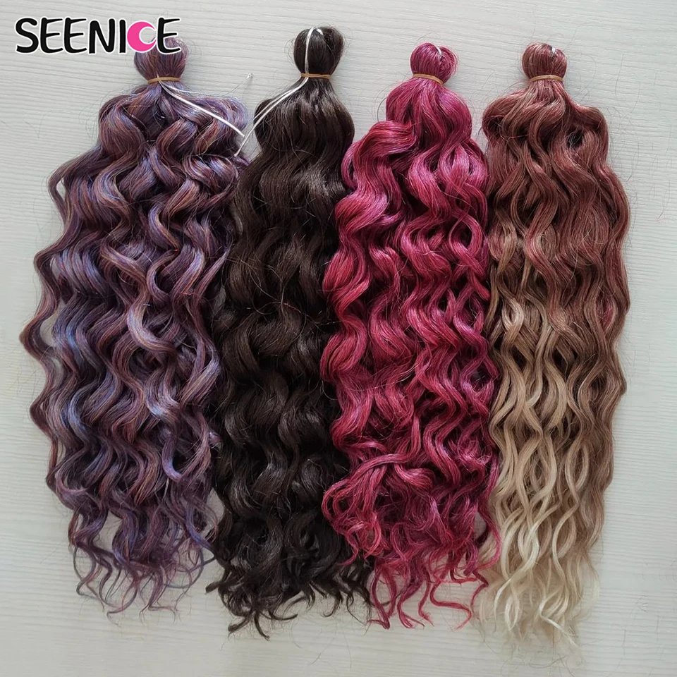 

18-24" Ocean Wave Crochet Braids Hair Extension Synthetic Ombre Curly Blonde Afro Curl Water Wave Braid Hawaiian Style for Women