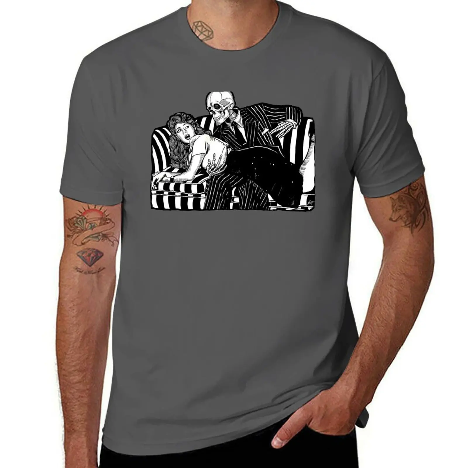 

Death and the Maiden: Spanking Edition T-Shirt Simple Line Art Print Tee