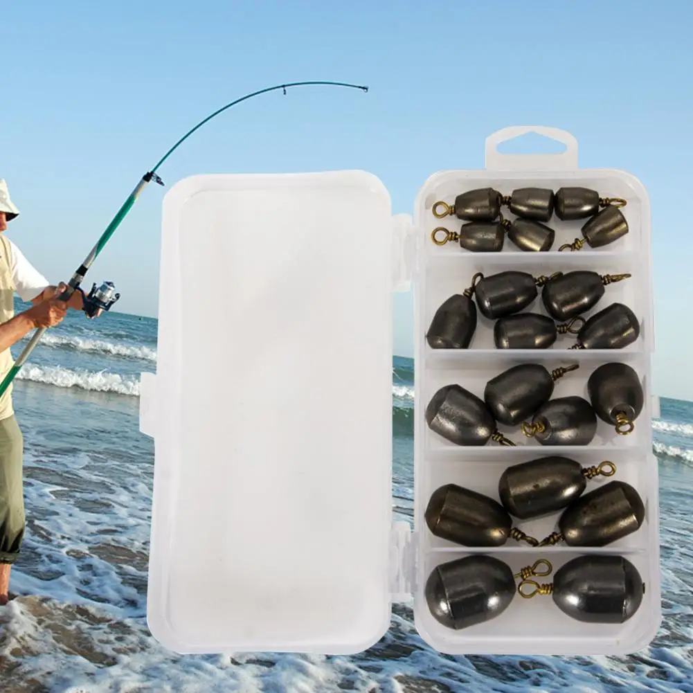 Stable 20Pc 360° Rotatable Fishing Weight, High Hardness Iron Reliable Rust-proof Casting Tool For Freshwater Saltwater Angling