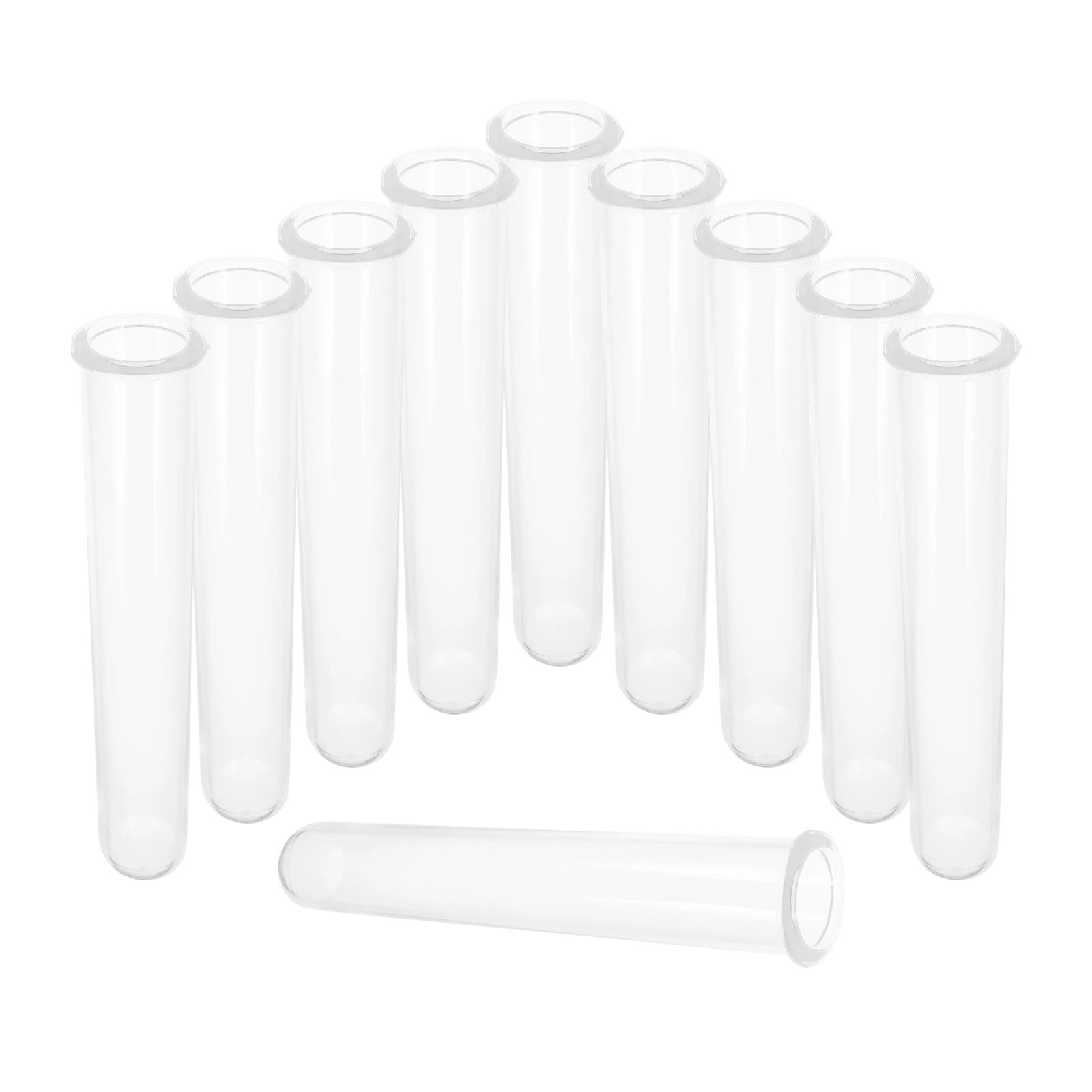 

10 pcs Acrylic Test Tube Clear Laboratory Candy Storage Hydroponic Flower Vase Liquid Sample Distribution Reusable