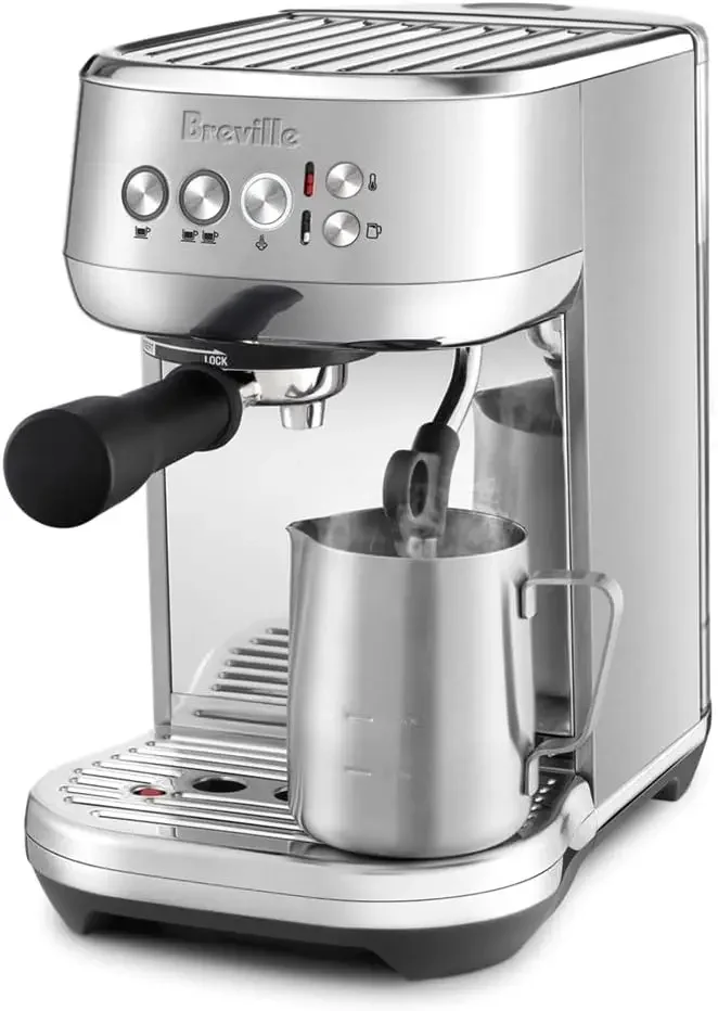 Plus Espresso Machine with Auto Milk Frother, Espresso Maker with Seconds Heat Up, Cappuccino & Latte Machine for Home, BES500BS