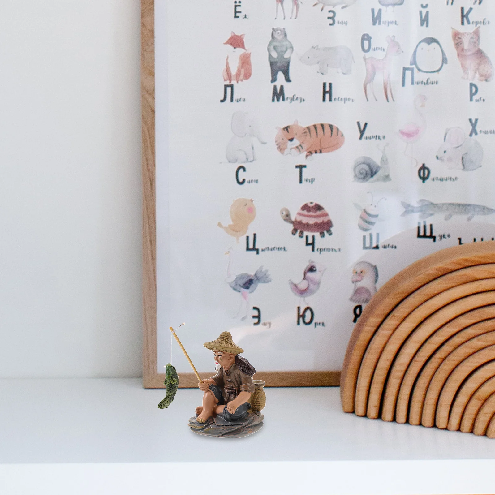 

Resin Fisherman Aquarium Decor Aquarium Statue Decor For Fish Tank Rockery Bonsai Desktop Garden Ornaments Home Landscape