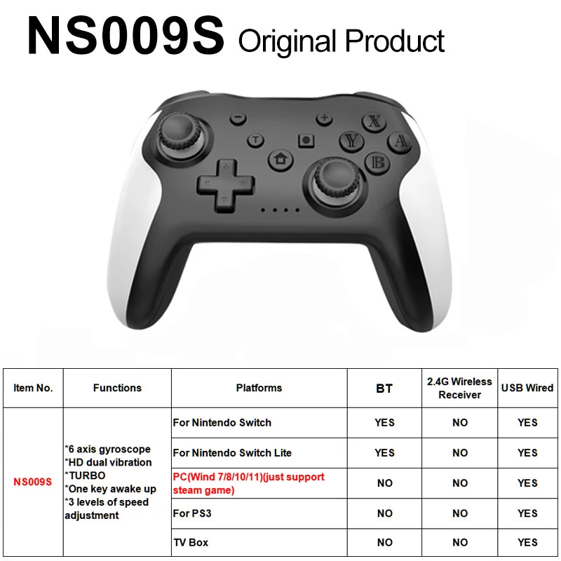 GAMINJA Original controlador inalámbrico BT para Nintendo Switch