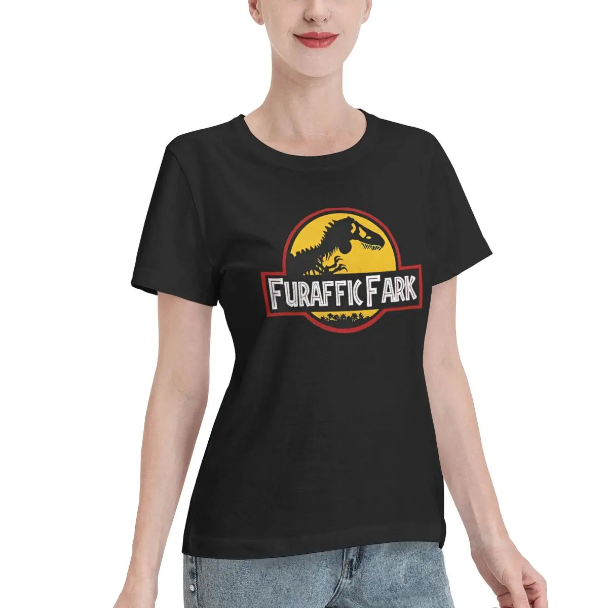 Wardrobe Essential Furafic Fark Essential Women's T-shirt Holiday Crew Neck T-Shirt