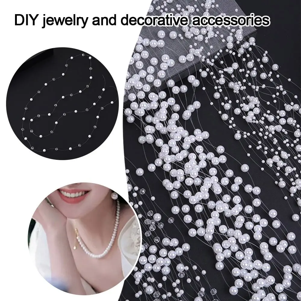 Imitation Pearl Fishing Line Pearls 3-8mm DIY Artificial Pearls String Multi-Size Colorful Pearls Beads Chain Garland Flowers