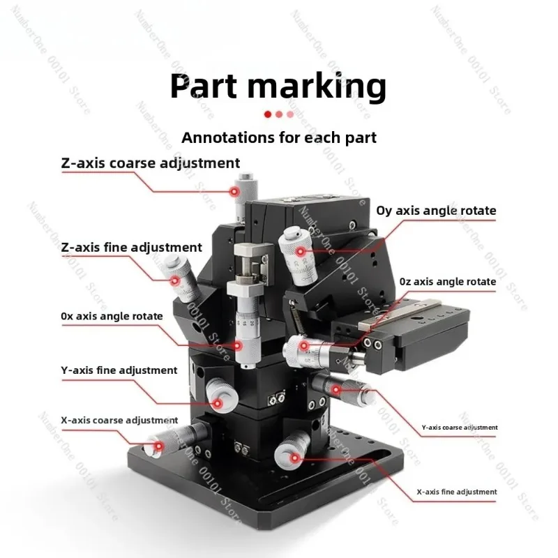 Xyz Six Axis Precision Fine Tuning Manual Slide Table High Precision Six Dimensional Adjustment Stage