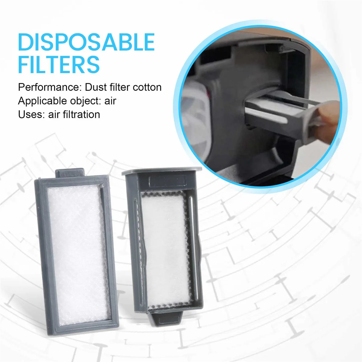 A97T5Set voor Philips Respironics Dreamstation 2 CPAP herbruikbaar pollenfilter en wegwerpbare ultrafijne filters