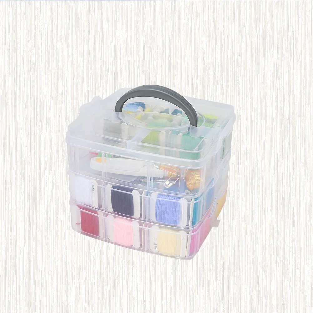 150 Pcs Colorful Embroidery Threads Cross Stitch Kit Board Thread Accessories Storage Case Embroidery Tools Set Women Girls