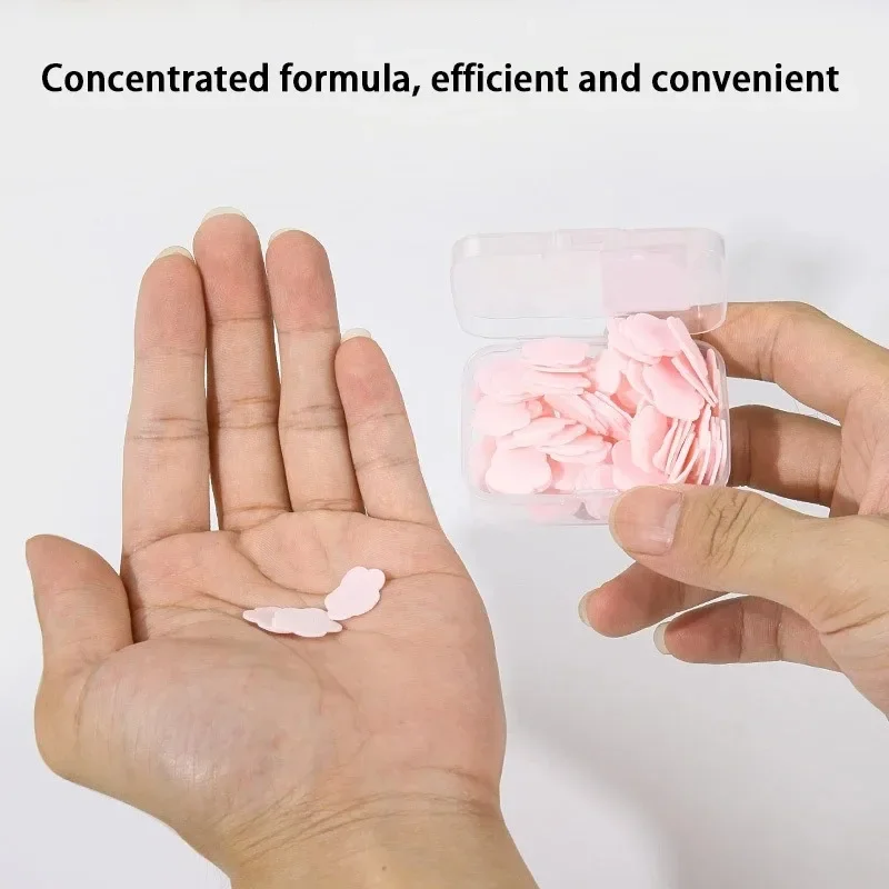 100 pcs/box portable soap paper Bath hand washing disposable soap slice mini flower travel scented petal handwashing soap